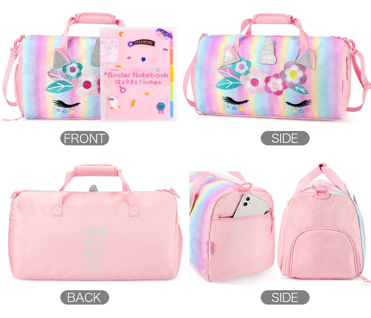 Unicorn Duffle Bags for Girls Duffle Bag Mibasies 