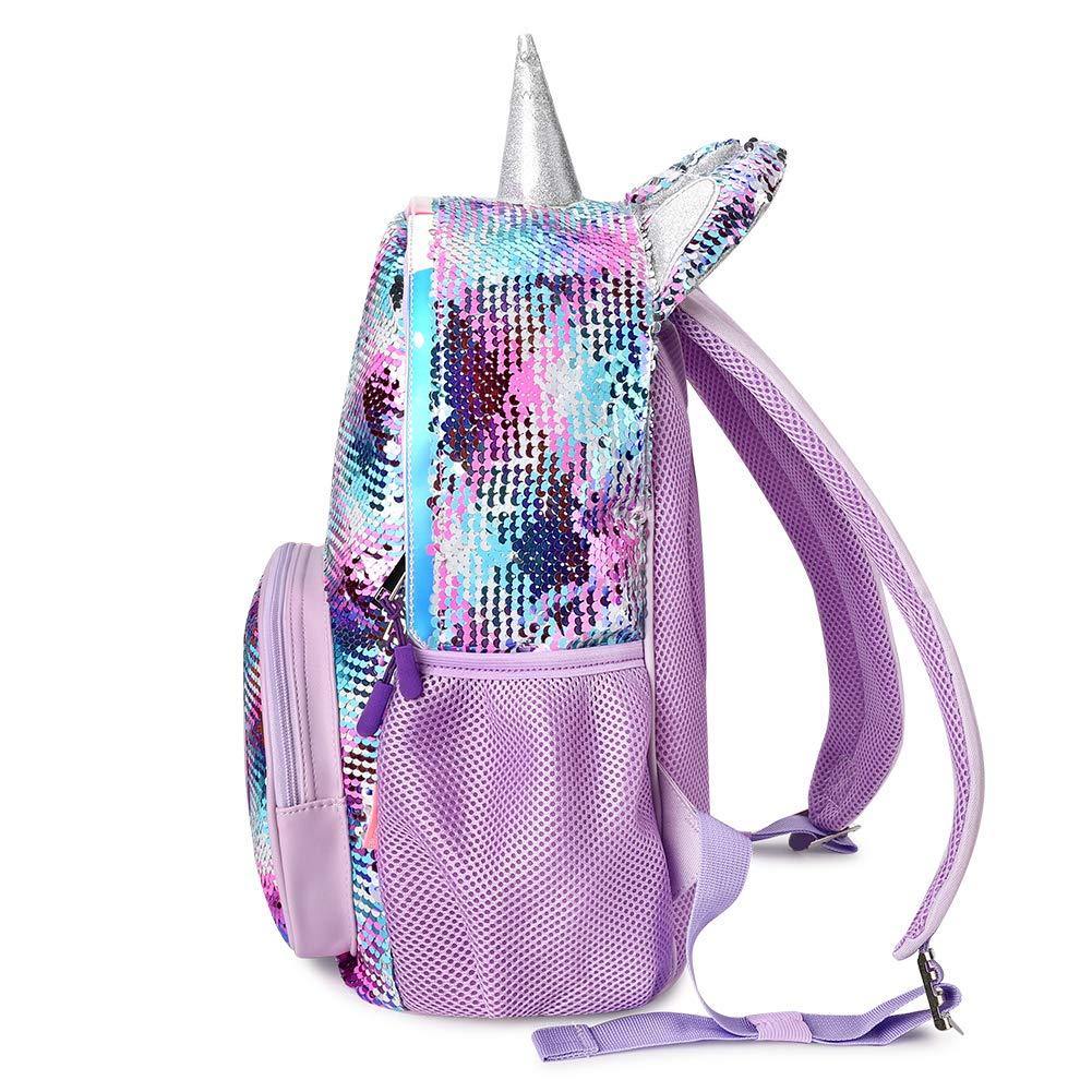 Hologram Sequin Unicorn Hooded Backpack