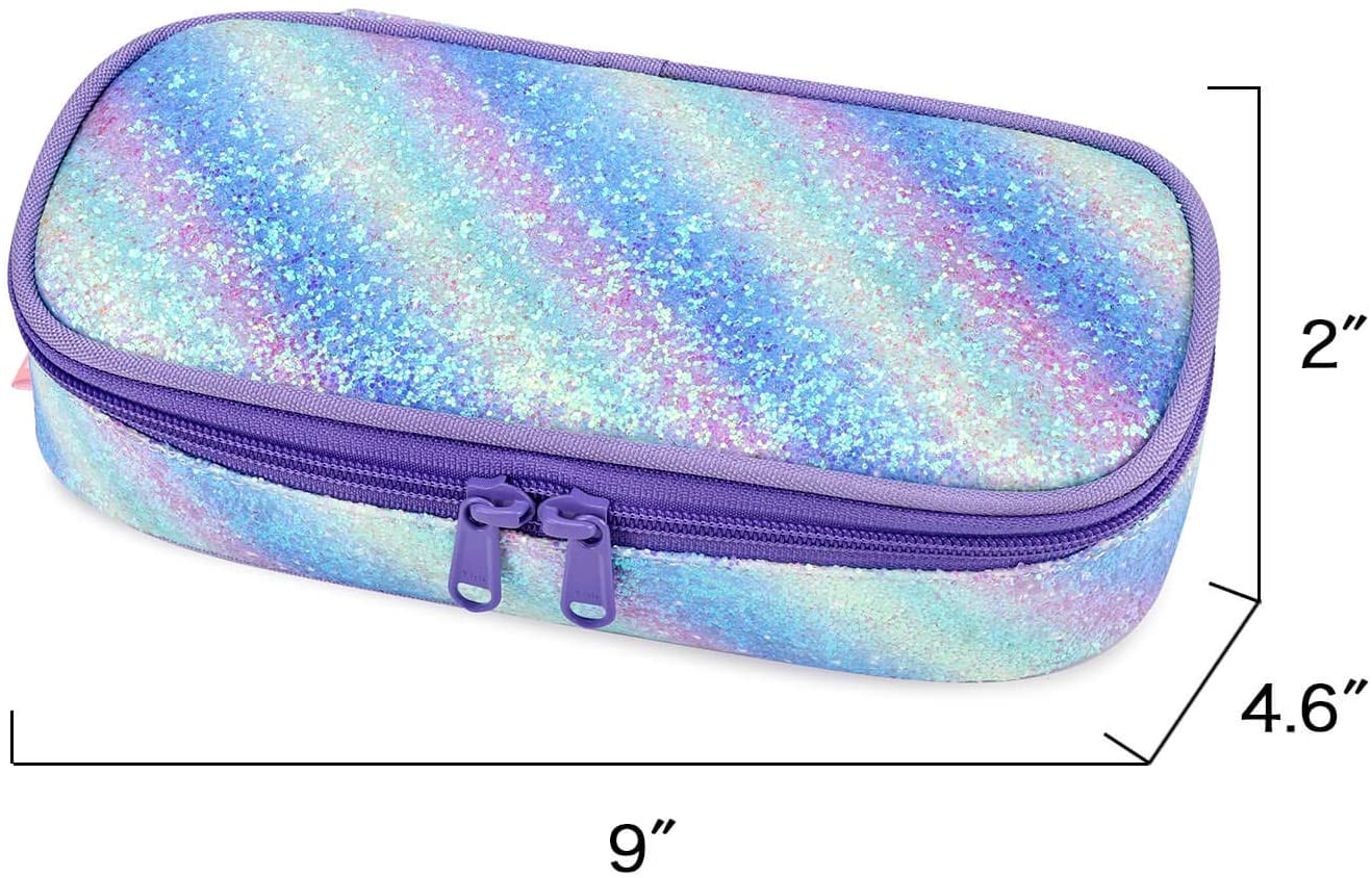 OAVQHLG3B Glitter Pencil Case Shiny Rainbow Pencil Pouch with Zipper  Student Stationery Storage Pencil Bag School Supplies for Teen Girls Boys 
