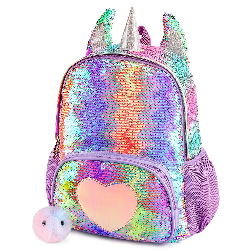 Shining Unicorn schoolbag Mibasies Sequin Pink/Purple Rainbow 