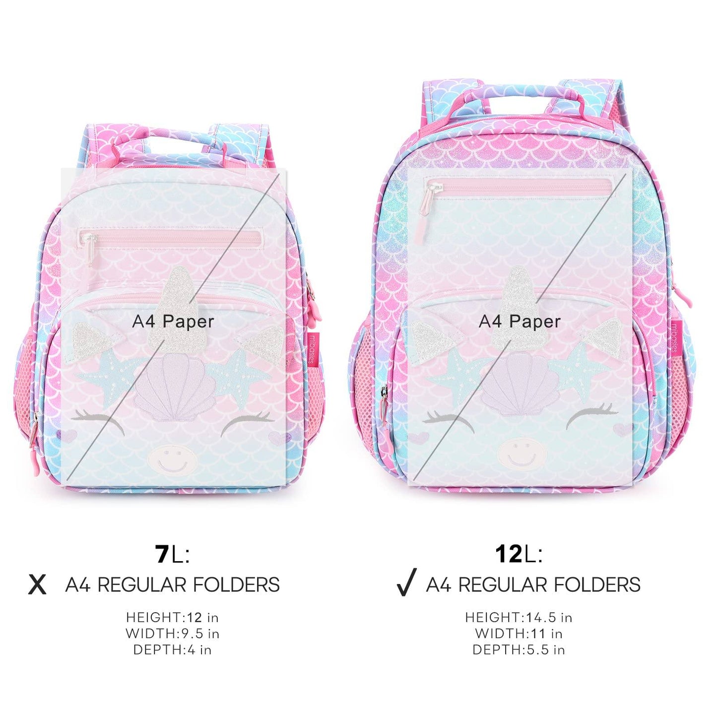 Colorful Unicorn schoolbag Mibasies 