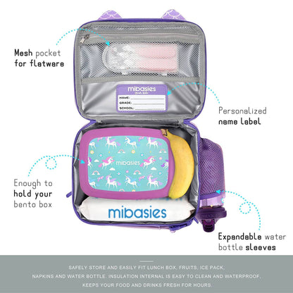 Unicorn Mix Rainbow lunchbox Mibasies 