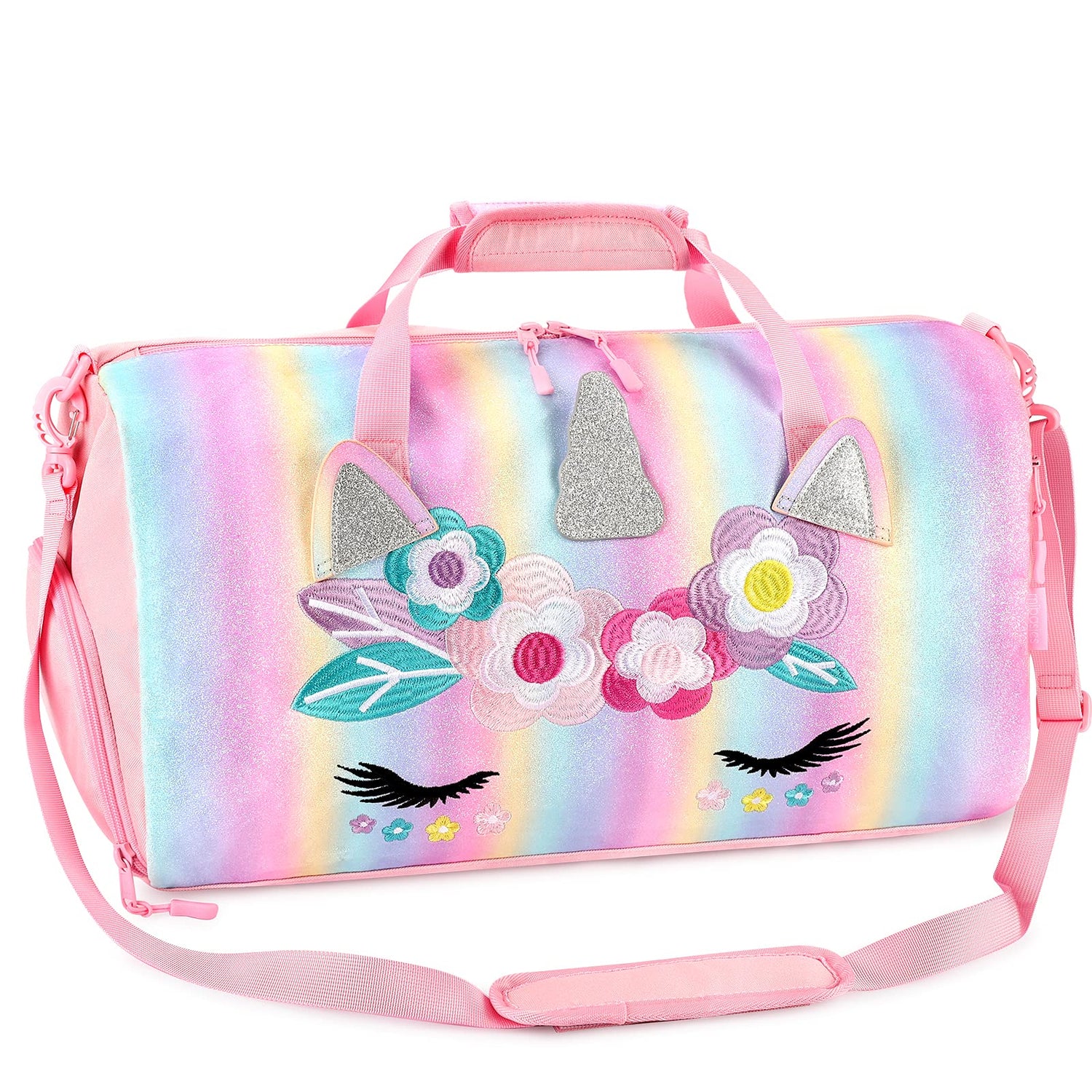 Unicorn Duffle Bags for Girls Duffle Bag Mibasies Pink Blue Rainbow 