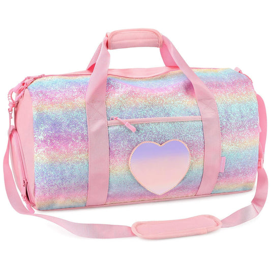 Waterproof Duffle Bags for Girls-@Cali Kira Duffle Bag Mibasies Pink Blue Rainbow1 