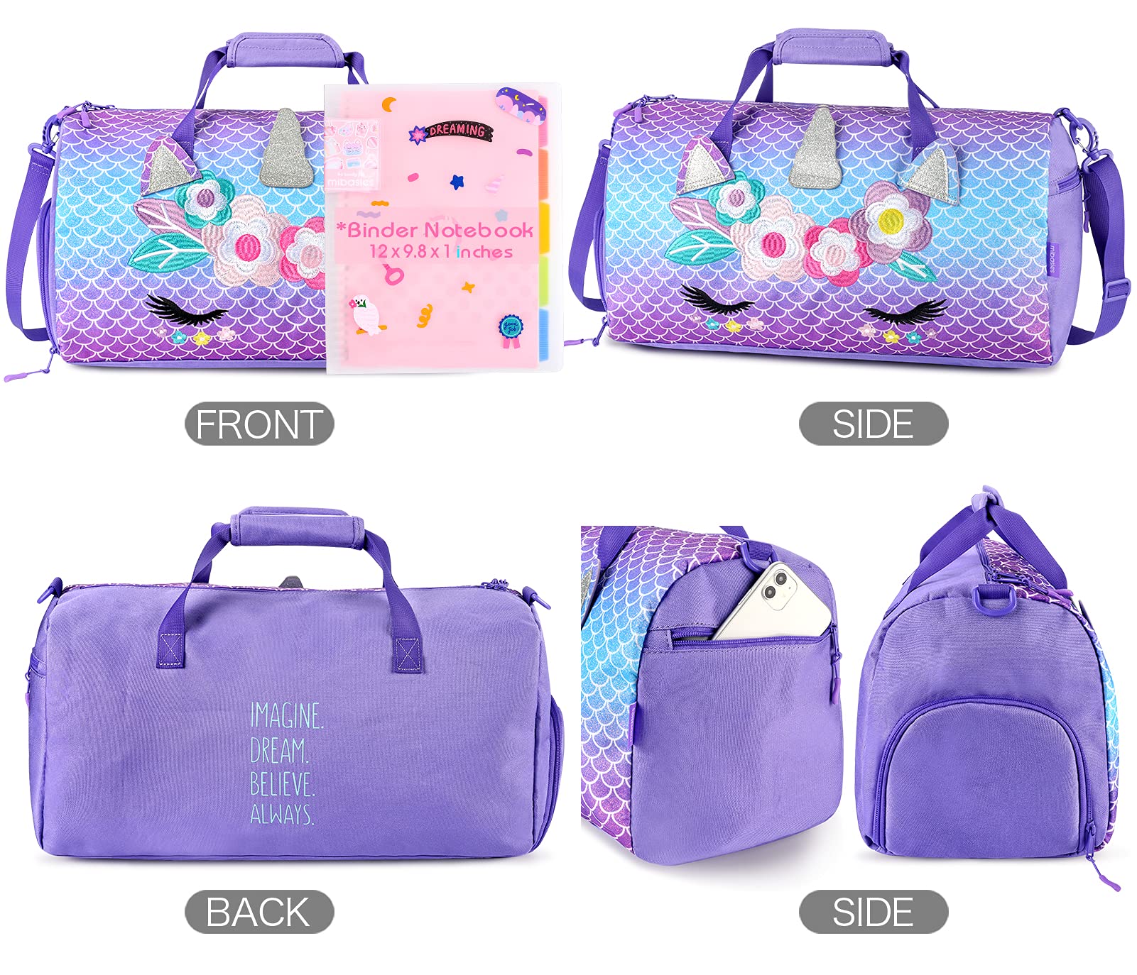 Boho Unicorn Duffle Bag Overnight Bag for Girls With Handles