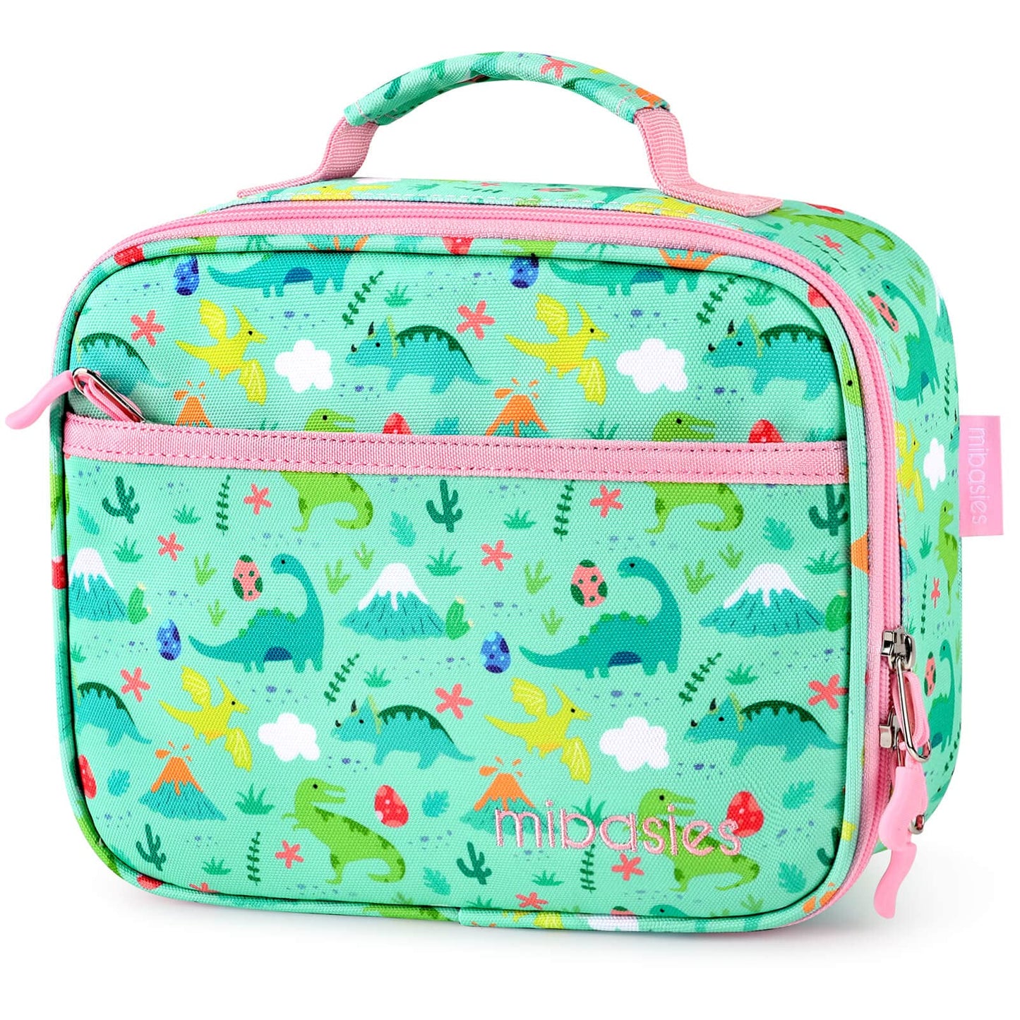 FUN FOR SPRING lunchbox mibasies Light Green Dinosaurs 