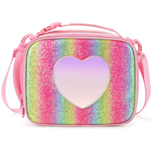  mibasies Girls Lunch Bag for Kids Rainbow Cat Lunch