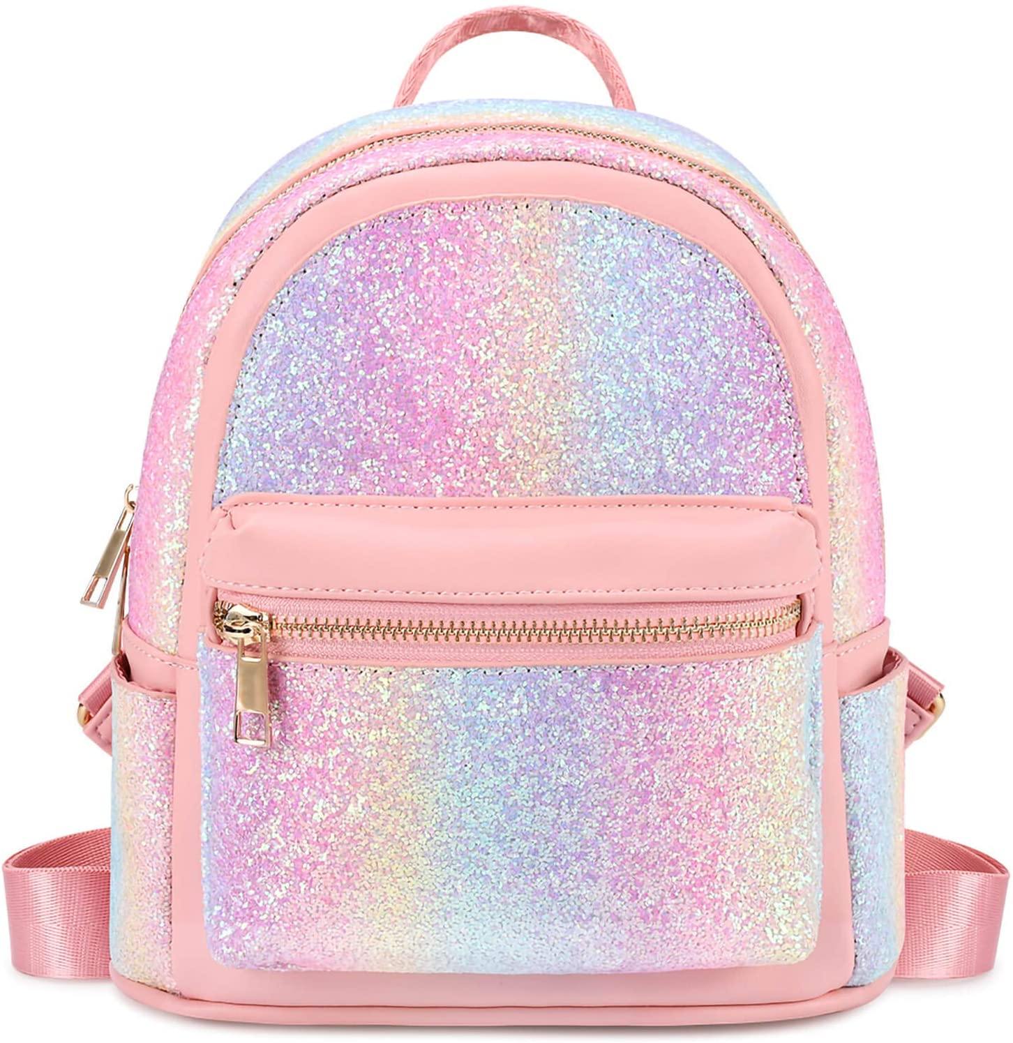 Glitter Rainbow Mini Backpack Backpack Mibasies Pink Blue Rainbow 
