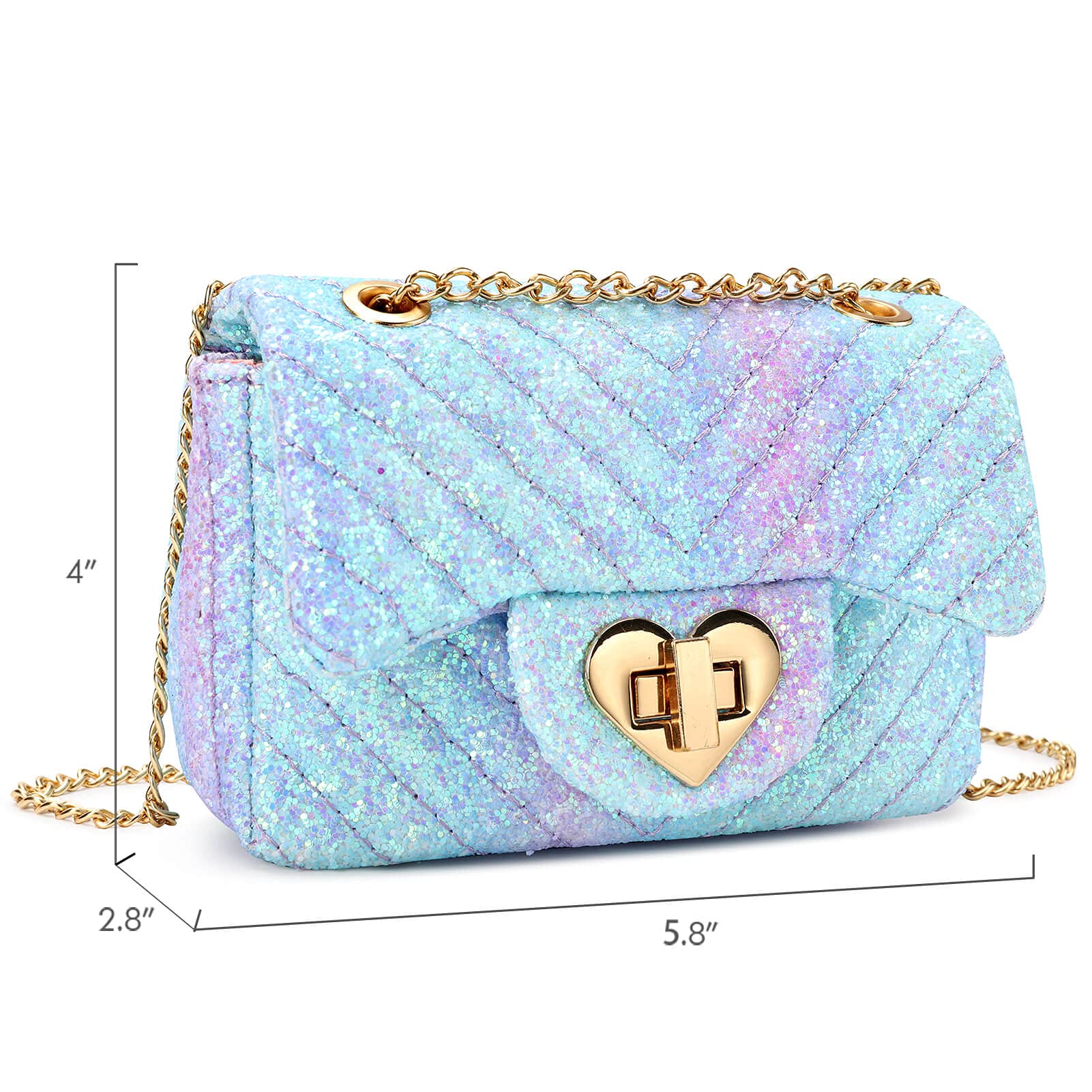 Little Girls Kids Mini Heart Shaped Crossbody Bag Sequins Handbag Coin  Wallet Clutch Bags One Shoulder Bag 