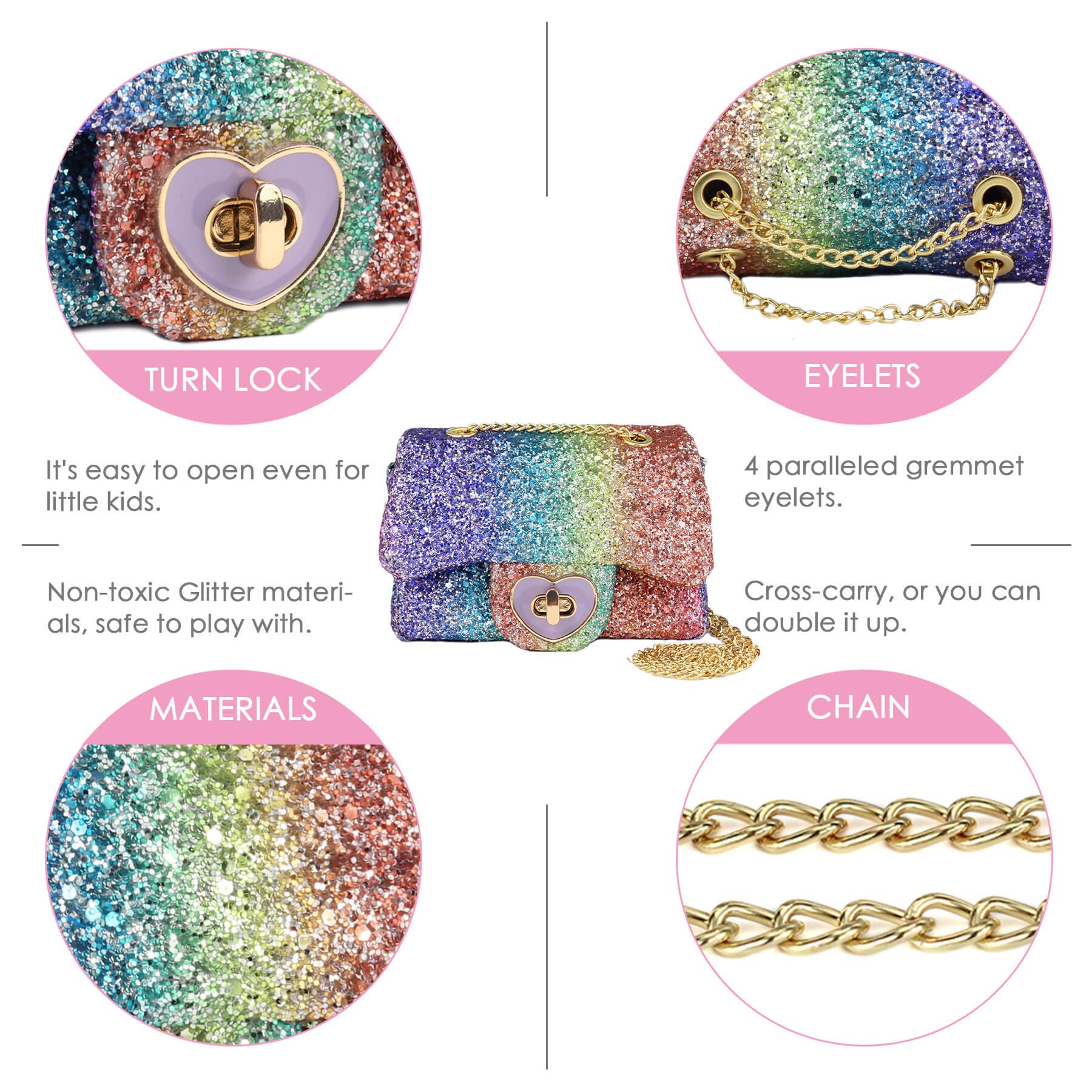 Rita-Glitter Mini Purse Crossbody Bag Mibasies 