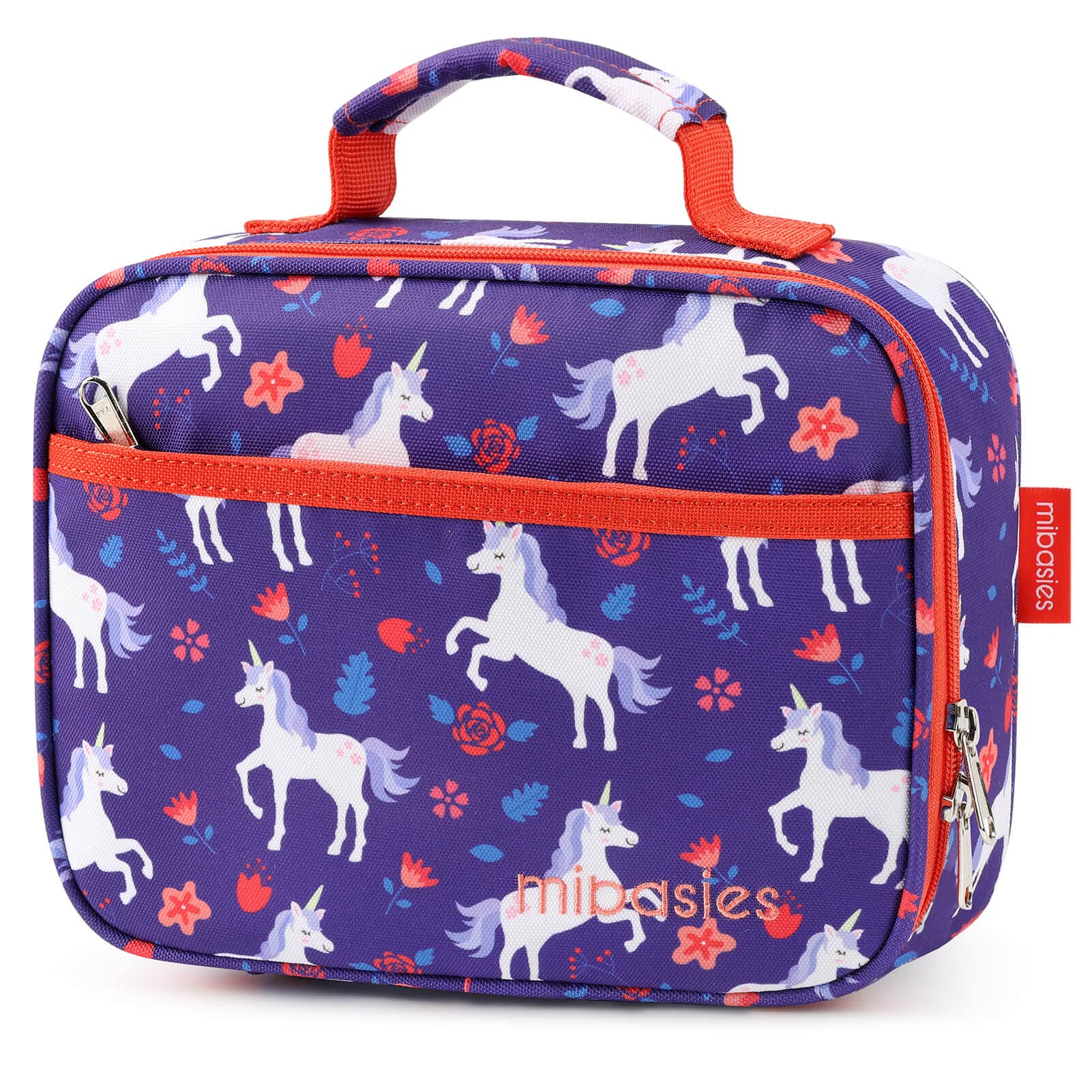 FUN FOR SPRING lunchbox mibasies Red Purple Unicorn 
