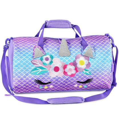 Unicorn Duffle Bags for Girls Duffle Bag Mibasies Mermaid Purple 