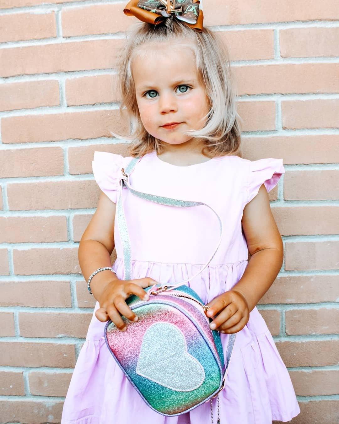 mibasies Little Girls Purse for Kids Toddler Rainbow Heart