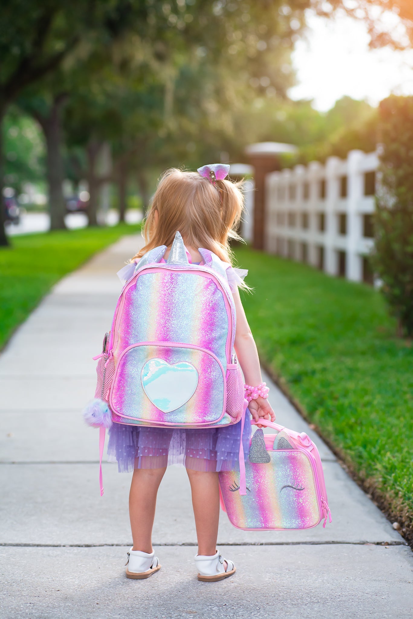 Rainbow backpack and discount lunchbox