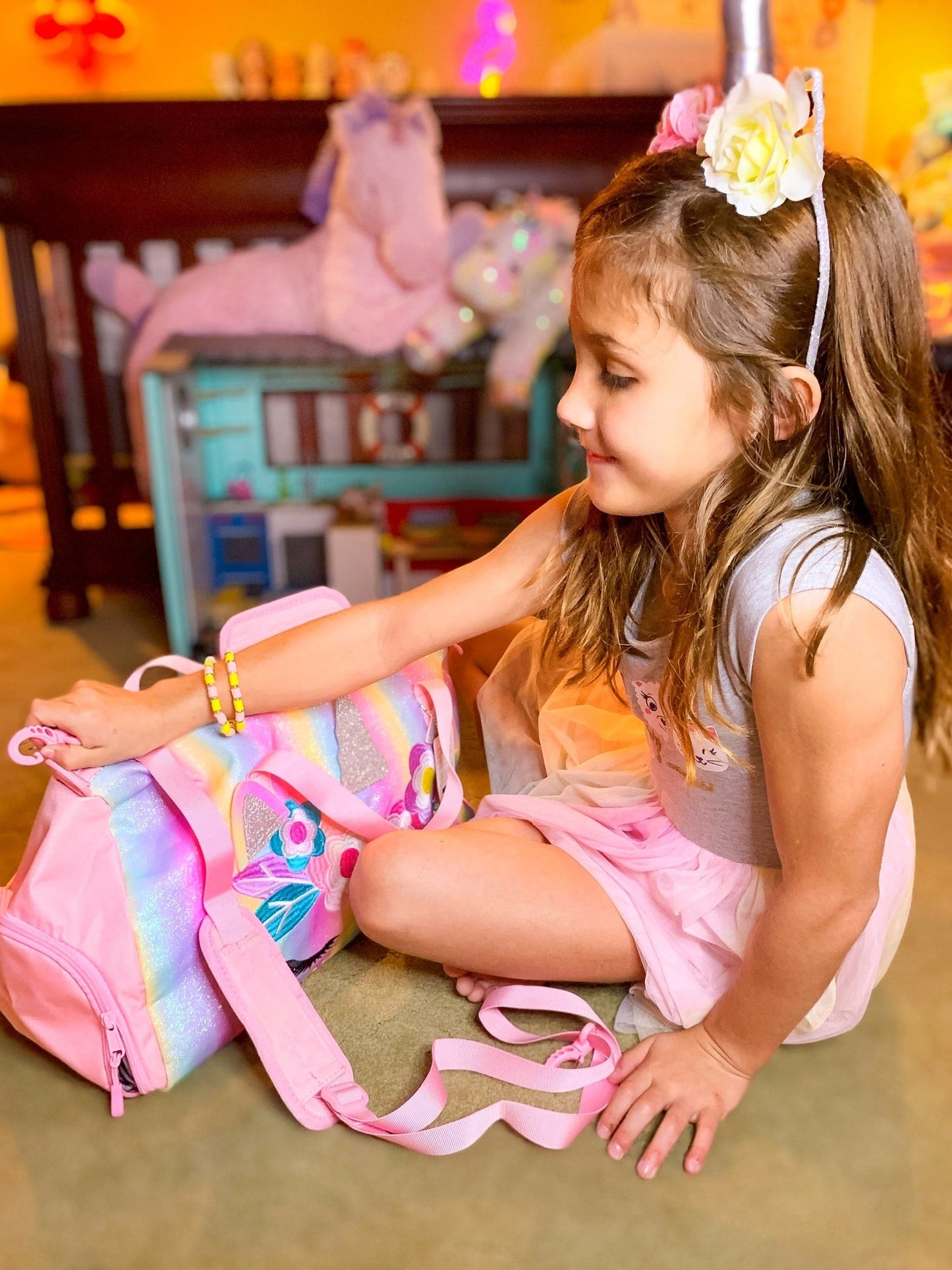 Unicorn Duffle Bags for Girls Duffle Bag Mibasies 